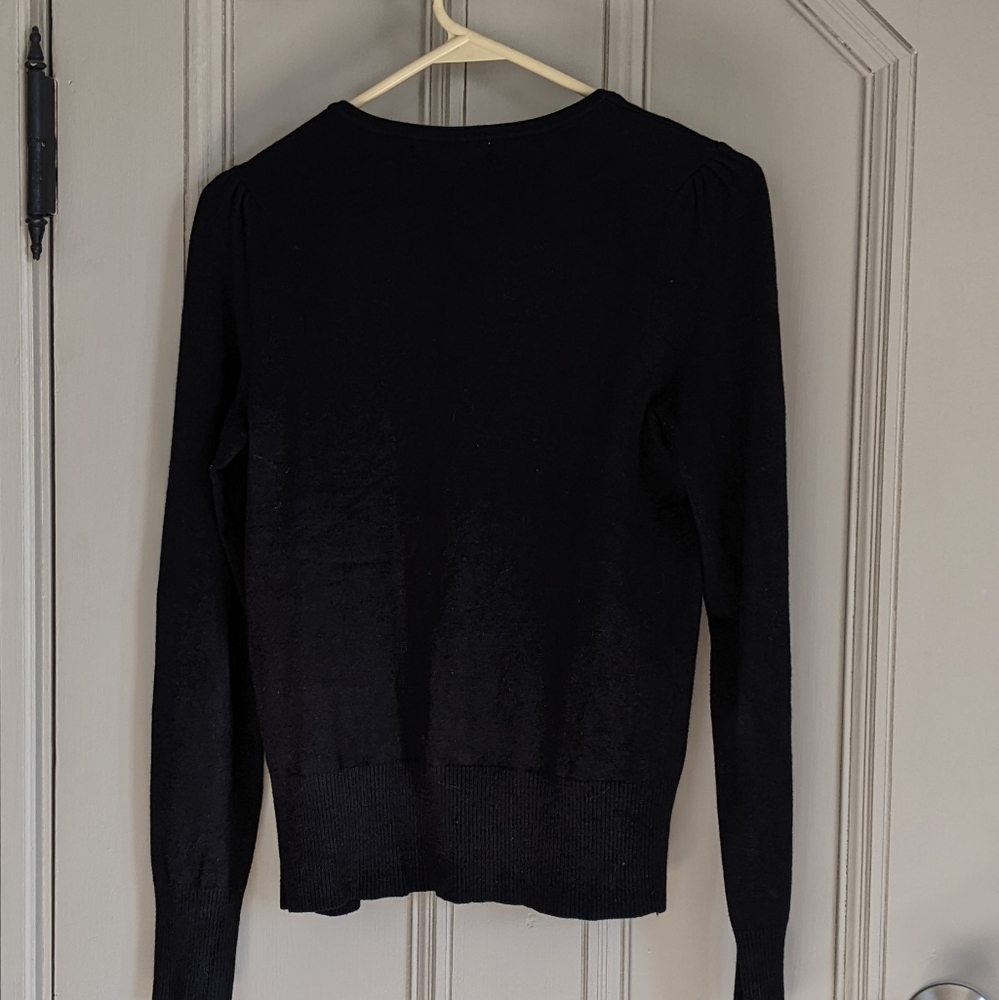 Black Cardigan Sweater with pearl buttoms - Picture 4 of 5